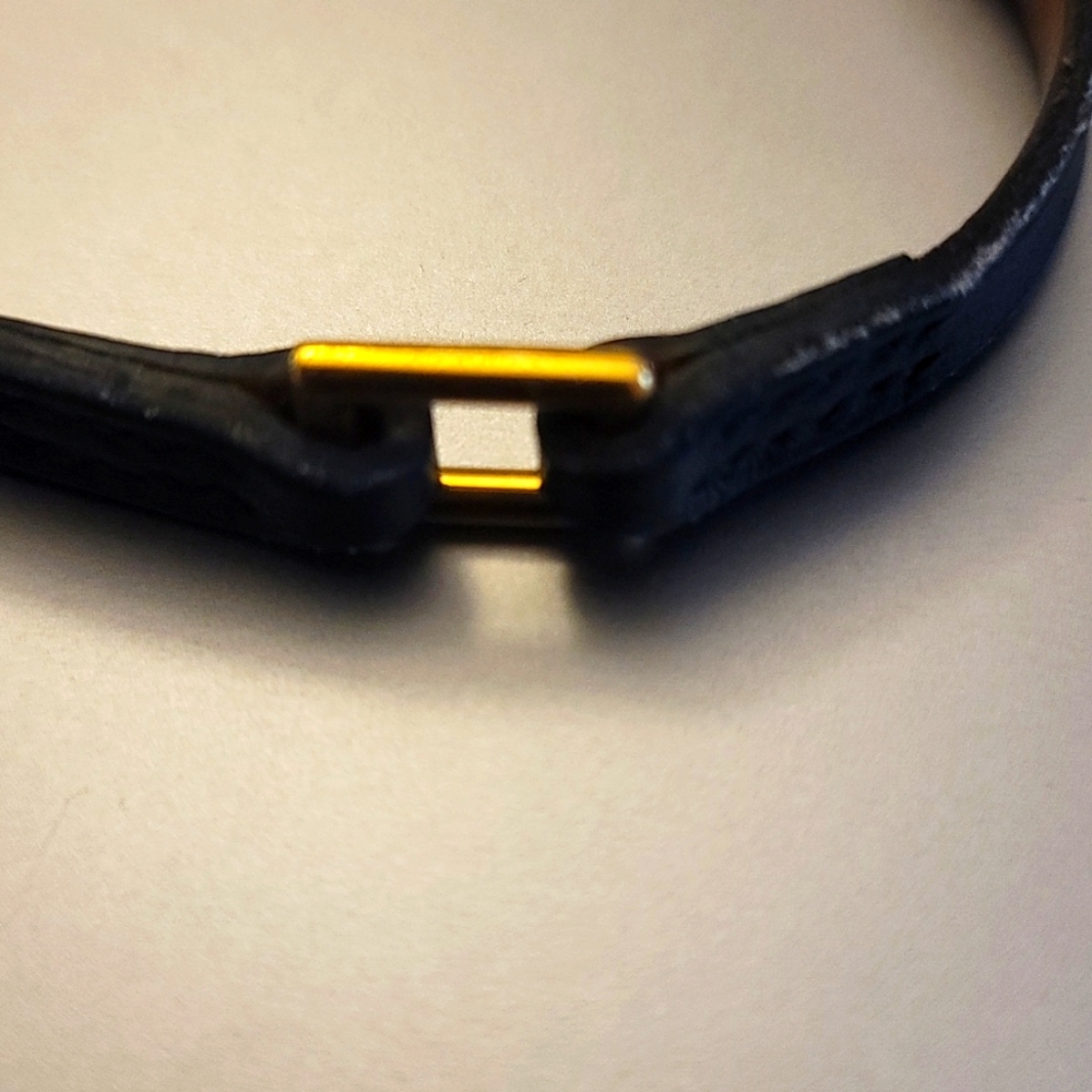 Rare! Hermes Chamonix Kelly Bracelet S Gold Black Leather Velvet Pouch - Picture 12 of 12